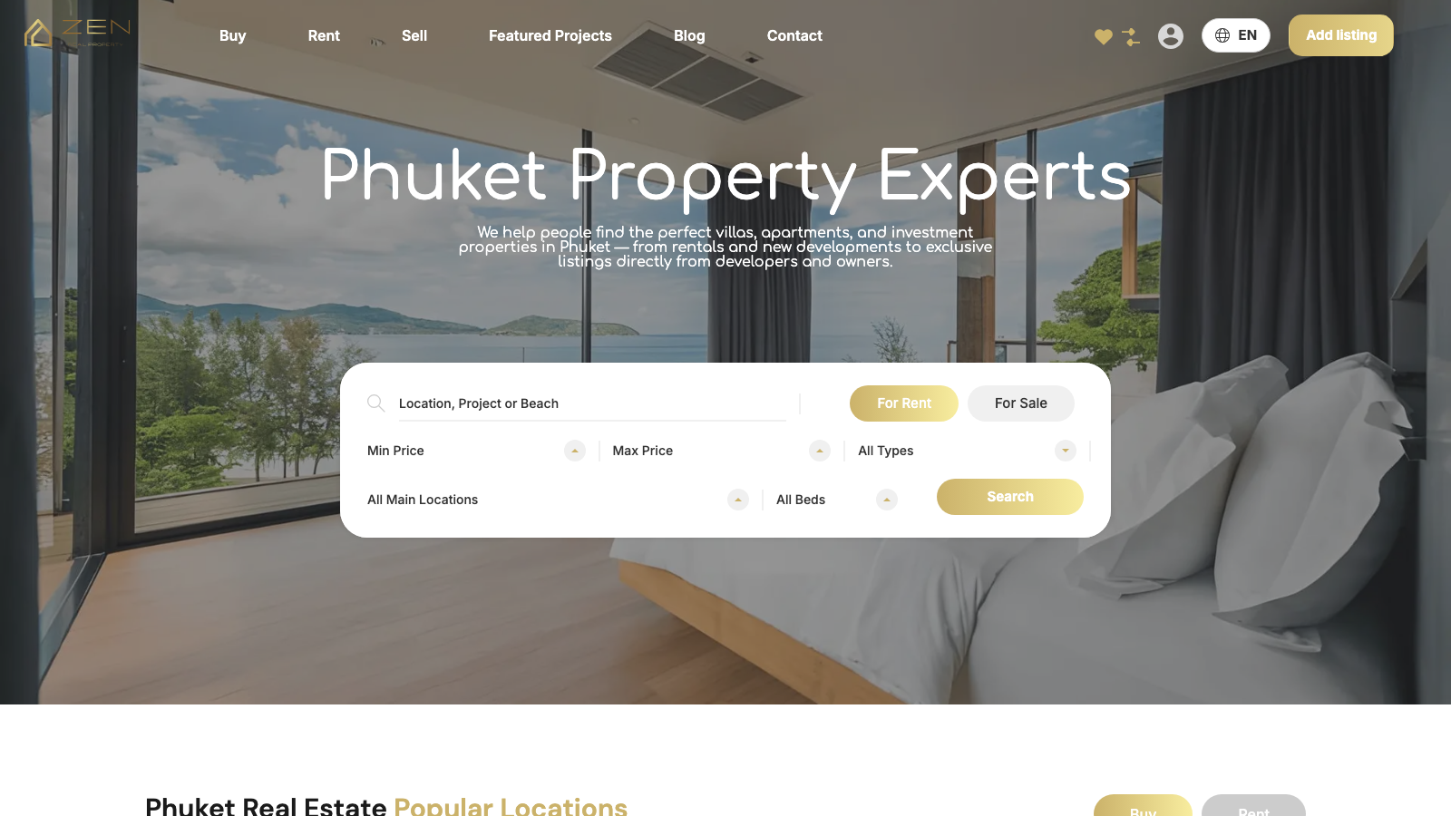 ZEN Real Property main listings home page